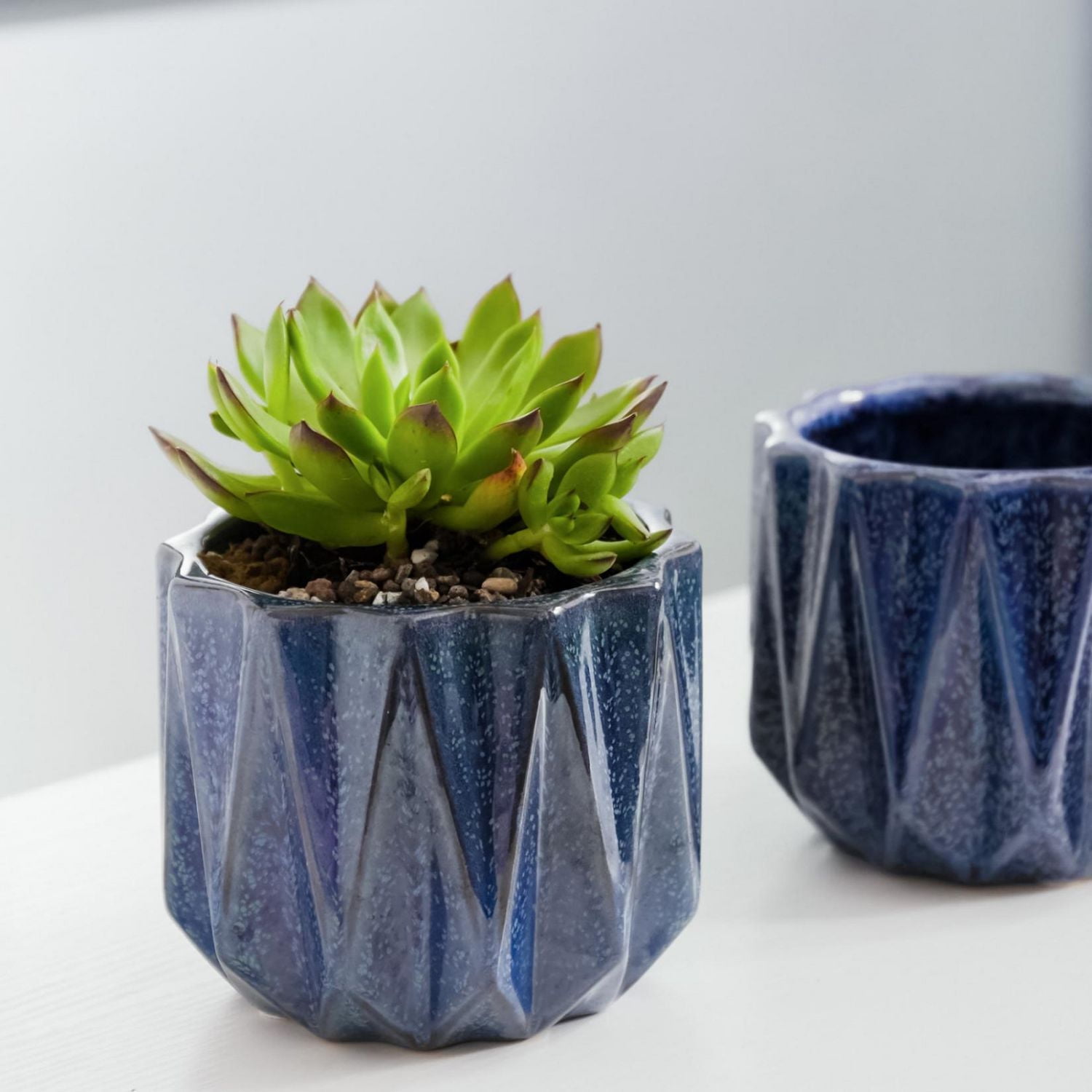 Better Homes & Gardens Céramique Pot à motif géométrique de 12,7 cm-Blanc Pot de fleur