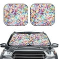thumbnail image 2 of Naloa Colorful Watercolor Dots 2 Piece Foldable Car Sun Shades, Car Windshield Sunshade, Front Window Sunshade for Car, Truck, SUV - Small, 2 of 7