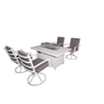thumbnail image 3 of 5 Piece Patio Dining Set with Fire Pit Table, Aluminum Outdoor Dining Set with 4 Swivel Chair Removable Thicker Cushion, Propane Gas FirePit Table, Patio Furniture Set - 4 Swivel Chair, 3 of 4