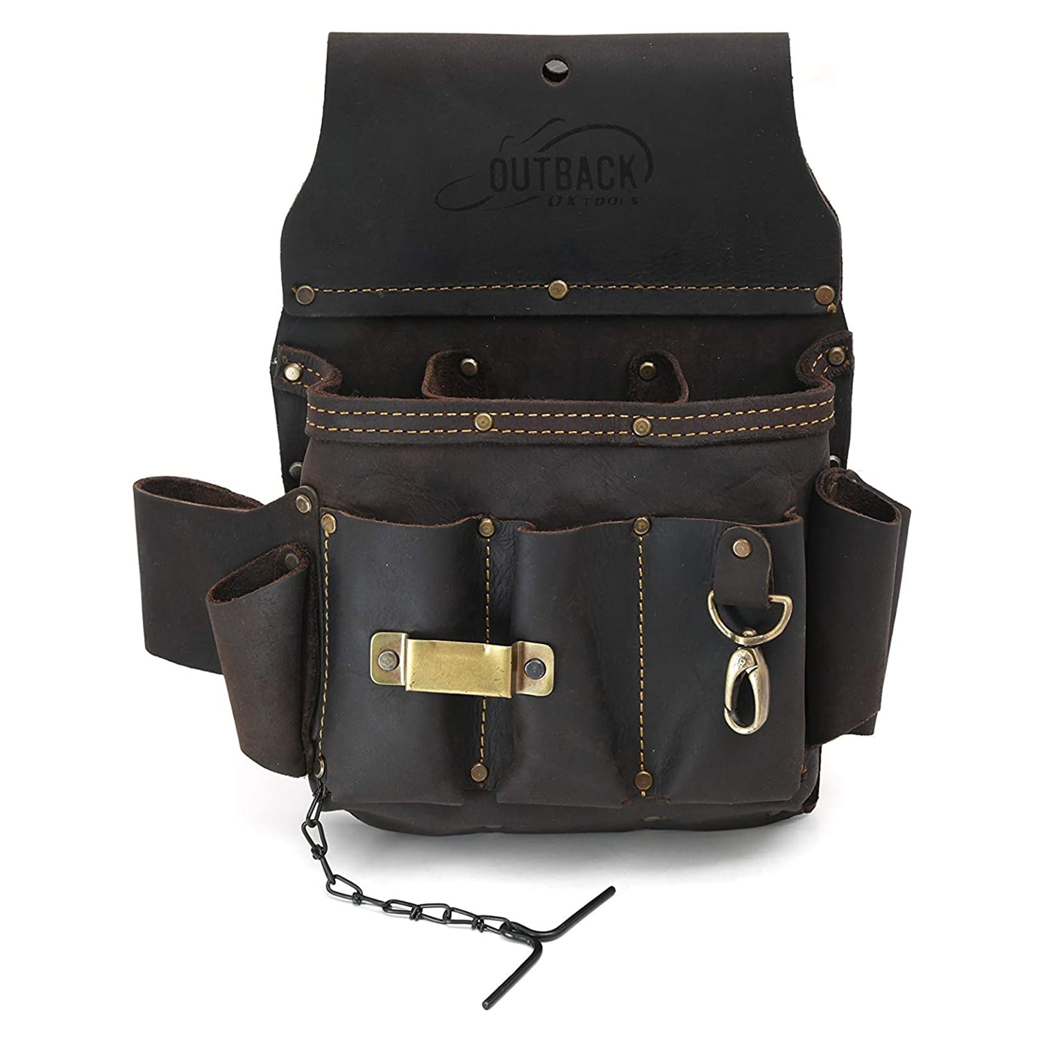 OX Tools Pro P263402 4Piece Oil Tanned Leather Tool Belt Electrician's