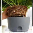 thumbnail image 4 of Flower Pot Self Watering Transparent Double Layer Plastic Flowerpot Cotton Rope Watering Small Plant Pot With Injection Port, 4 of 5