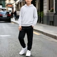 thumbnail image 6 of Two Piece Lounge Sets for Boys Long Sleeve Hooded Pullover Sweatshirt and Jogger Pants with Pockets Matching Sets Fall Winter Outfits, 6 of 10