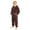 Brown, variant on Boys Girls Soft Plush Onesi𝗲 Fuzzy Furry Hooded Romp𝗲r Full Zip Winter Warm Snowsuit Cozy Sh𝗲rpa Fleece Jumpsuit with Pockets