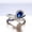 Blue, variant on Water Drop Blue Red CZ 925 Silver Band Women's Engagement Cross Ring Size 6-10