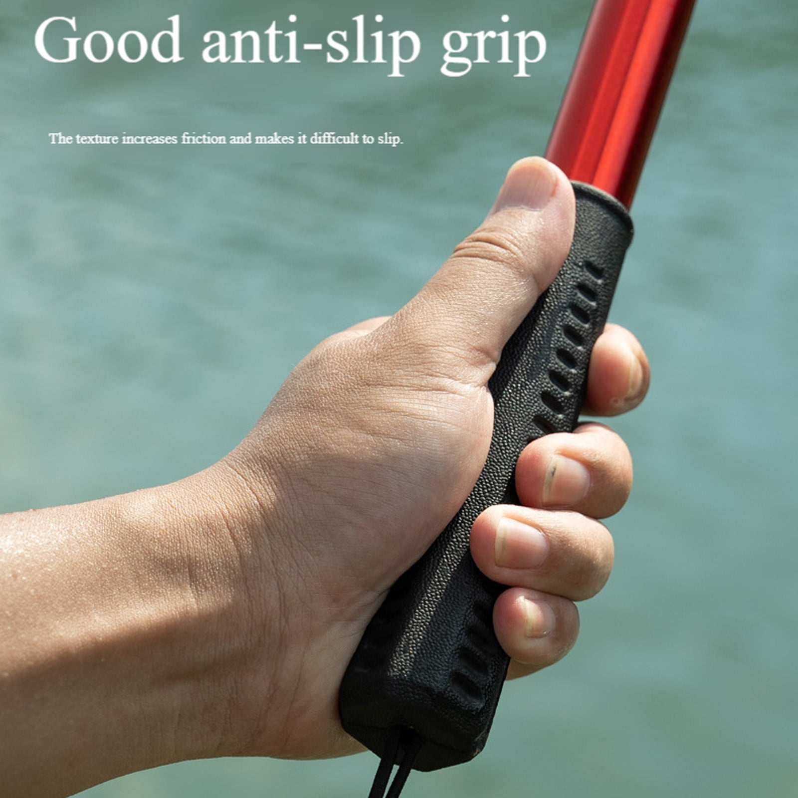 Fishing Gear Telescopic Foldable Silicone Landing Net with Aluminium Alloy Pole Carabiner Nylon Hook EVA Handle and Elastic Wrist Strap for Anglers