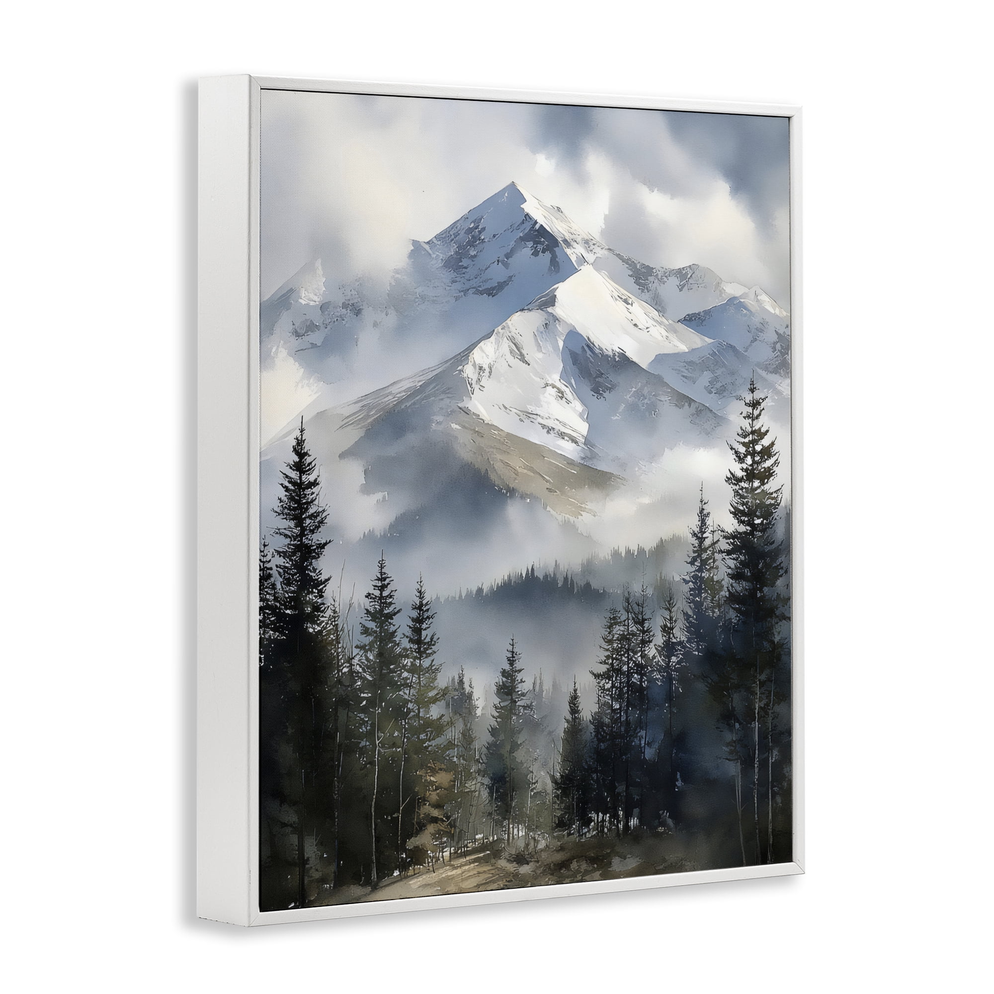 Stupell Industries Snow & Mist Alpines White Framed Giclee Art, design by Franklyn Gregory