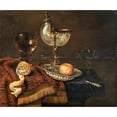 thumbnail image 2 of Willem Claesz Heda 17x15 Gold Ornate Wood Frame and Double Matted Museum Art Print Titled - A Clementine in a Porcelain Bowl, a Nautilus Cup, a Roemer, Two Glasses, a Knife, a Peeled Lemon o, 2 of 4
