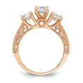 thumbnail image 2 of Solid 10k Tiara Collection Rose Gold Polished CZ Cubic Zirconia Ring - Size 9, 2 of 5