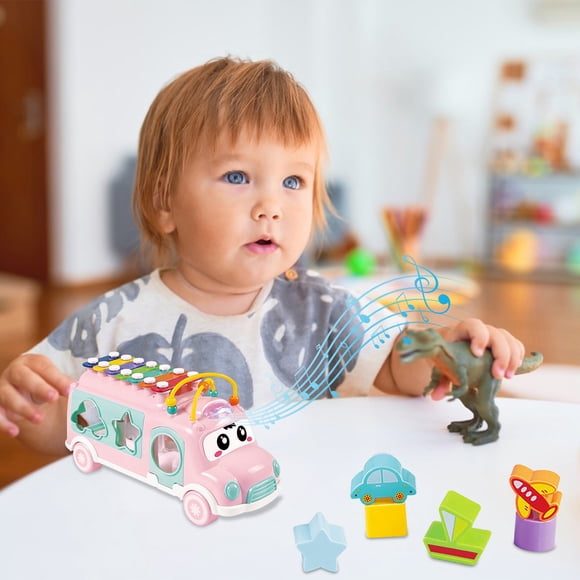 Meitianfacai Toddler Music Bus Toys, Baby Musical Busy Learning Toy Birthday Gifts For 18 Month, 2 3 Year Old Kid Boy Girl