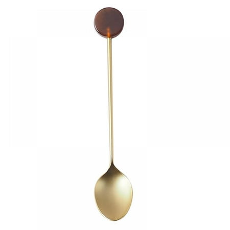 

Magazine Coffee Stirring Spoon Simple Acrylic Gold-plated Geometric Shape Dessert Spoon