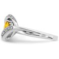 thumbnail image 2 of Solid 14k White Gold Oval Citrine and Diamond Ring - Ring Size 7.0-3.8gm, 2 of 8