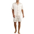 thumbnail image 1 of Conjunto de Pijamas de Satén INSPIRE CHIC para Hombre, Pijamas de Manga Corta de Dos Piezas con Bolsillos, Ropa de Dormir Suave en Color Champagne, 1 of 6