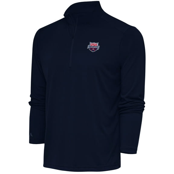 Men's Antigua  Navy USA Swimming Tribute Quarter-Zip Pullover Top