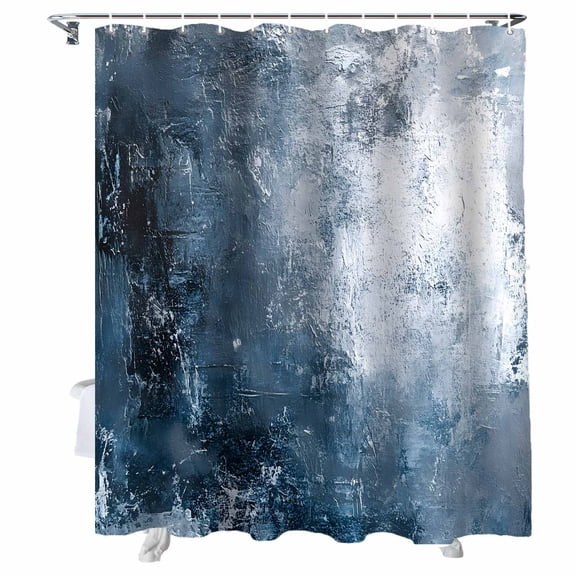 Shower Curtains Blue Black Abstract Art Bath Curtain Painting Waterproof Bathroom Shower Curtain Set with Hooks Decoration 72 x 84 Inches