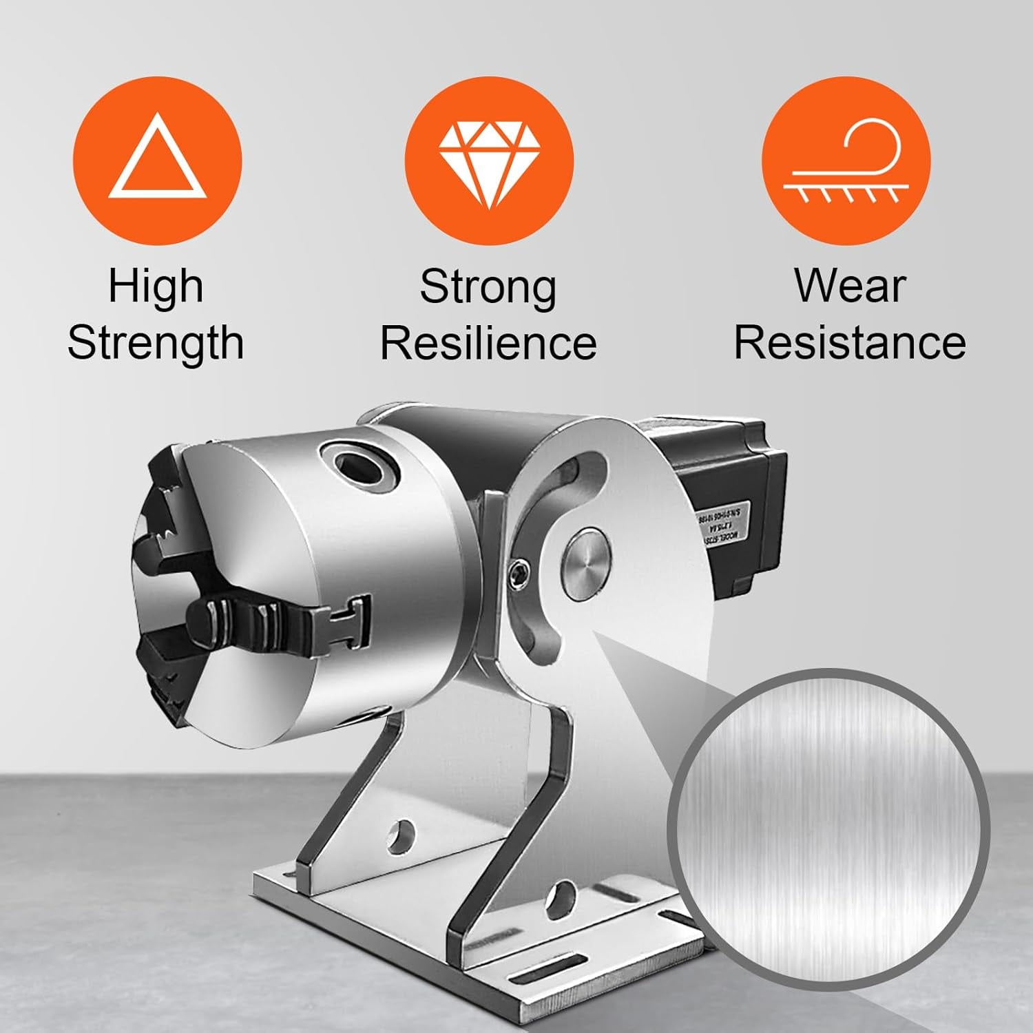 SIHAO Rotary Axis Attachment for Fiber Laser Engravers, Laser Engraving Machine Rotary Tool with 80mm 3 Jaw Rotary Chuck for Ring Jewelry