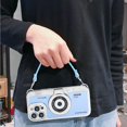 thumbnail image 4 of Emily in Paris Phone Case Compatible with iPhone 13 Pro Case Cute 3D Vintage Camera Phone Case Handbag Lanyard Strap Plating Camera Protective PU Leather Cover for Women and Girls, Blue, 4 of 14