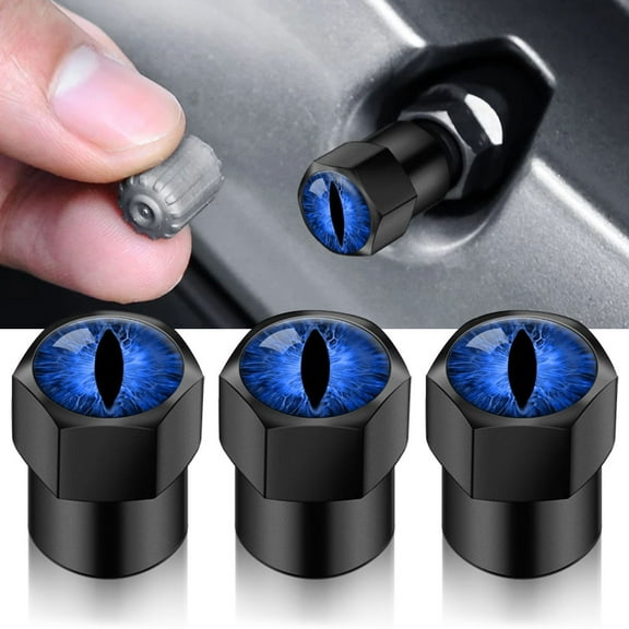 JWQI 4PCS/LOT Universal Cat's Eyes Design Wheel Tire Air Valve Caps Stem Car Stickers For Cars Motor Auto Accessories Decor Gift,Car Styling