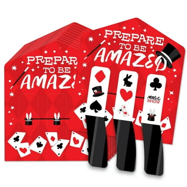 Big Dot of Happiness Ta-Da, Magic Show - Magical Birthday Party Game Pickle Cards - Pull Tabs 3-in-a-Row - Set of 12