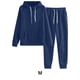 thumbnail image 4 of Sonducket El chándal con capucha de los deportes del poliéster para las mujeres cómodas y elegantes suda las sudaderas con capucha del conjuntos de ropa azul oscuro+M, 4 of 6