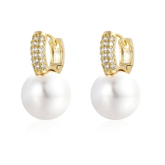 DESIGNICE Earrings for Women,Pearl Hoop Earrings,Stainless Steel Earrings Hoops