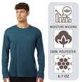 thumbnail image 5 of Crown Craze® Performance Long Sleeve T-Shirt 100% Polyester Interlock Quick Dry Tee Shirts (Heather Granite, M), 5 of 6