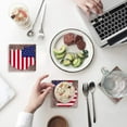 thumbnail image 1 of RYLABLUE Independence Day American Flag Set of 8 Coaster for Drinks, Absorbent Ceramic Stone Coasters Cup Mat with Cork Base for Home Kitchen Room Coffee Table Bar Decor, 1 of 4