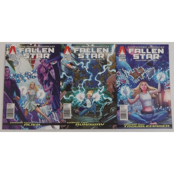 Star Runner Chronicles: Fallen Star #1-3 VF/NM complete series 2nd prints ; Atlantis