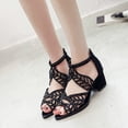 thumbnail image 5 of Zapatos de mujer con cremallera y sandalias ahuecadas con diamantes de imitación y boca de pescado de verano para mujer Wmkox8yii  shjk4702, 5 of 5