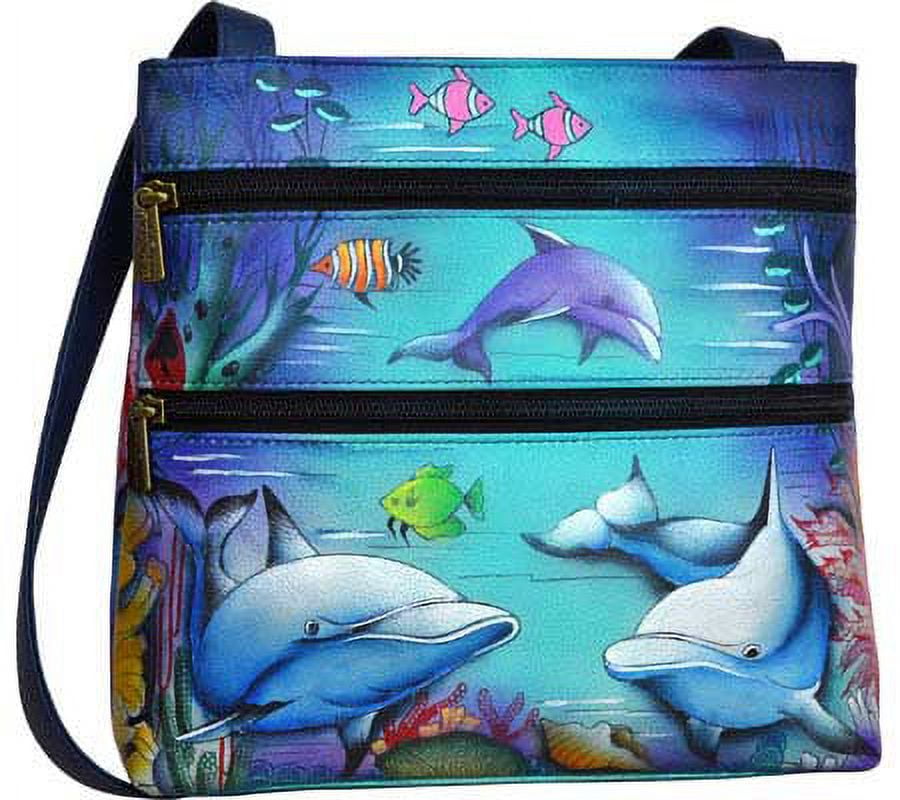 Anuschka Dolphin World Hand-Painted Leather Crossbody Bag, Best Price and  Reviews