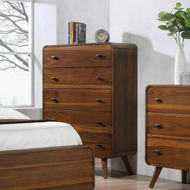 Robyn 5-drawer Chest Dark Walnut - Walmart.com