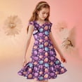 thumbnail image 7 of Xdegoge Kids Girls's Easter Bunny Egg Dress Midi Tiered A Line Crewneck Ruffle Sleeve Tween Summer Sundress Flowy Flattering Lightweight Casual Holiday Party Theme Outfit for Teen, 7 of 7