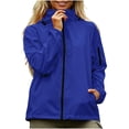 thumbnail image 3 of Lmueinov 2026 Women's Stand Collar Zip Up Windproof Jacket, Elastic Cuff Lightweight Windbreaker with Pockets Casual Outdoor Coat S-XXL, 3 of 7