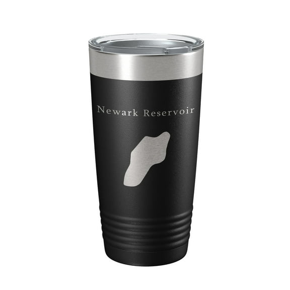 Newark Reservoir Tumbler Lake Map Travel Mug Insulated Laser Engraved Coffee Cup Delaware 20 oz Black