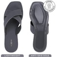 thumbnail image 4 of ROXONI Women Slippers Shower Pool Sandals Criss Cross Bathroom Quick Drying Slippers, 4 of 5