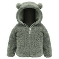 thumbnail image 2 of CAICJ98 Toddler Fleece Hoodie Coats Zip up Plush Thick Warm Jackets Outwear Baby Infant Boy Girl Fuzzy Winter Jacket Tops Clothes (AG,6-9 Months), 2 of 5