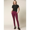 thumbnail image 4 of Made by Johnny Women's Casual Leggings Stretchy Work Ankle Pants Office Slacks with Pocket XL WINE, 4 of 6