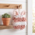 thumbnail image 2 of REGALWOVEN 1 Pc Fluffy Chenille Ball Hand Towels with Hanging Loops Rabbit Shape Quick Drying Soft Absorbent Pink 7" x 7", 2 of 7