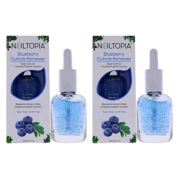 Renovador de cutículas - Blueberry de Nailtopia para mujeres - Tratamiento de uñas de 0,41 oz - Paquete de 2