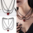 thumbnail image 4 of Gothic Necklace Women Halloween Necklace Black Moon Pendant with Multilayer Metal Chains Beads Bat Choker Necklace for Cosplay Costume Party, 4 of 8