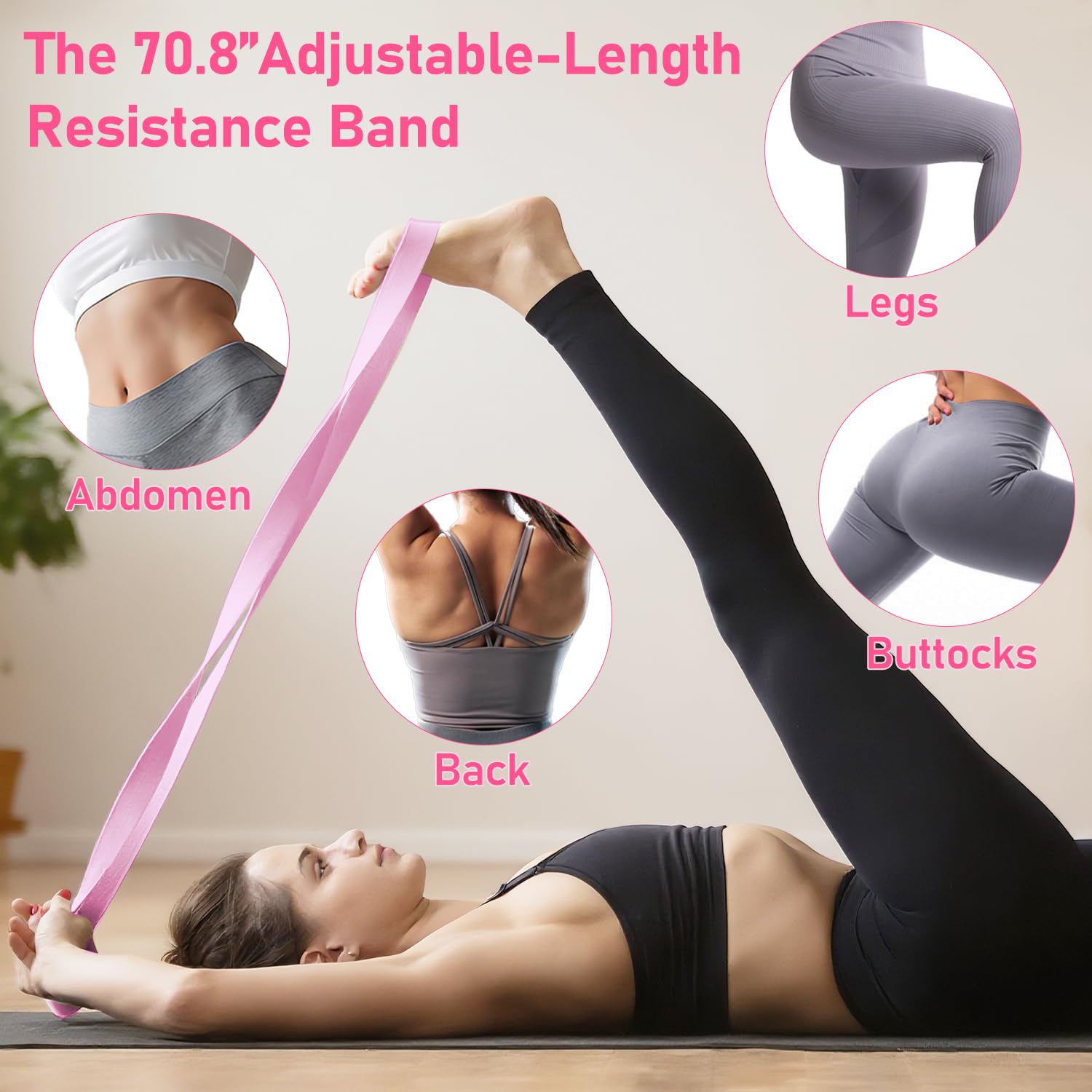 Pilates Kit for Women with Resistance Bands, Pilates Ring, Exercise Ball, Booty Bands & Massage Ball for Home Workouts, Core Strength & Toning