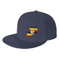 thumbnail image 1 of DouZhe Flat Brim Cap Snapback Hat, Uganda Geography Map Flag Prints Adjustable Blue Adult Baseball Cap, 1 of 6