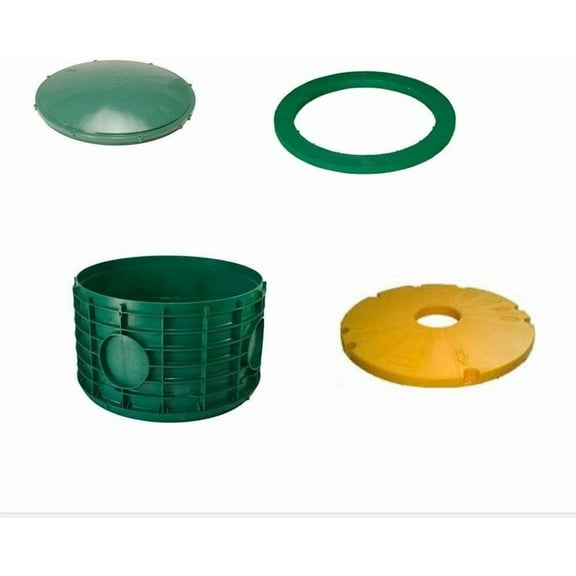 20X12 INCH TUF-TITE FOUR PIECE BUNDLE - 20X12 RISER, 20 INCH DOMED LID, 20 INCH RING ADAPTER & 20 INCH SAFETY LID
