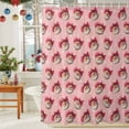 thumbnail image 6 of Shower Curtain 36"W x 72"L Western Christmas Santa Claus Snowflake Pink Fabric Shower Curtains Set with Hooks Water Repellent Bathroom Curtains Machine Washable Bathroom Accessories, 6 of 9