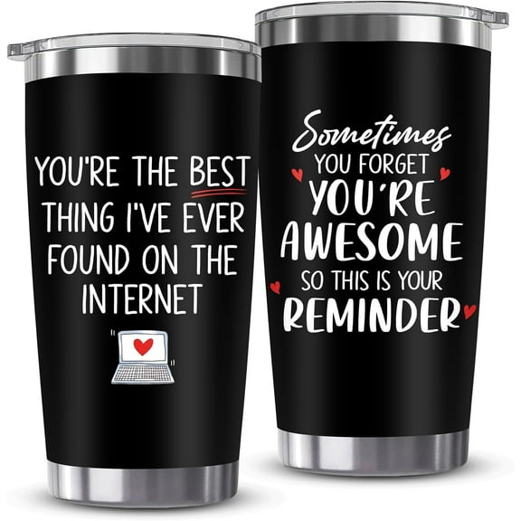Valentine Day Gifts for Him, Boyfriend, Men - Boyfriend Gifts - Romantic Valentines Gifts for Husband, Her, BF - Anniversary I Love You Gifts for Him, Birthday Present Ideas - Tumbler Cup