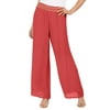 JM Collection Women's Metallic-Detail Wide-Leg Gauze Pants Orange Size Large