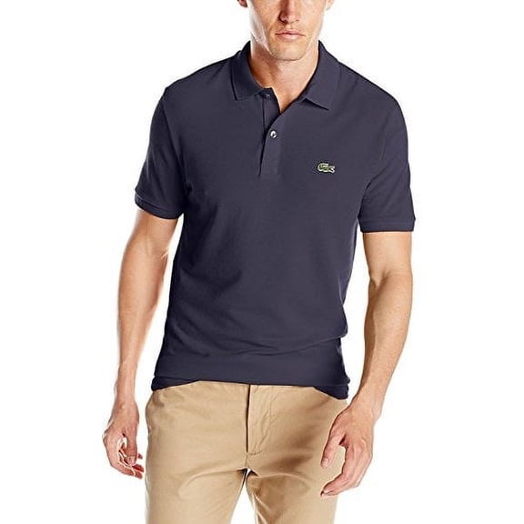 Lacoste NAVY Men's Slim Fit Short Sleeve Ribbed Polo Shirt, US 2X-Large