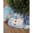 thumbnail image 3 of Winter Blue Snowman Christmas Christmas Tree Skirt 36 Inches Large Christmas Skirt Tree, Snowflake Xmas Tree Tree Skirt Christmas Decorations for Fireplace Party Holidays Indoor Outdoor, 3 of 7
