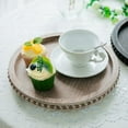 thumbnail image 6 of HPC Decor 12in Round Gray Wood Beaded Tray - Decorative Living Room, Coffee Table, Kitchen Table, Dining Room or Farmhouse Serving Tray, 6 of 6