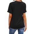 thumbnail image 4 of Camiseta Cuello Redondo Estampado Mujer Tops Poliéster Manga corta Paño de verano, Negro, XXL Advancent AP002414-05, 4 of 7