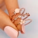 thumbnail image 2 of Combinación de Mujeres Luna Opal Anillos de moda de tres piezas Cute Sweet Girls Anillos, 2 of 6
